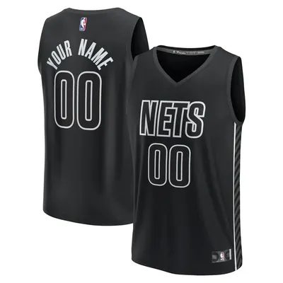 Brooklyn Nets Black Custom Swingman Jersey - Statement Edition