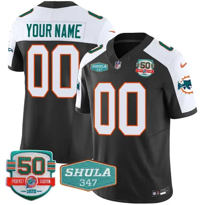 Dolphins Throwback Shula 347 Patch Custom Limited Jersey