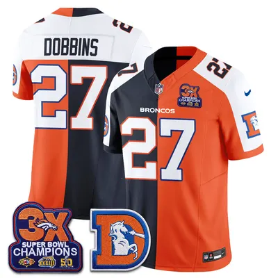 J.K. Dobbins Denver Broncos Throwback Split Jersey Stitched - Alternate Split