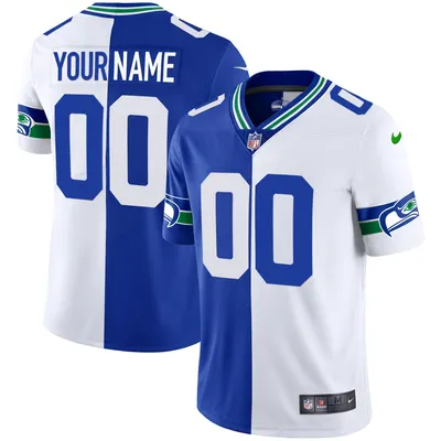 Seattle Seahawks Throwback Gold Custom Split Jersey